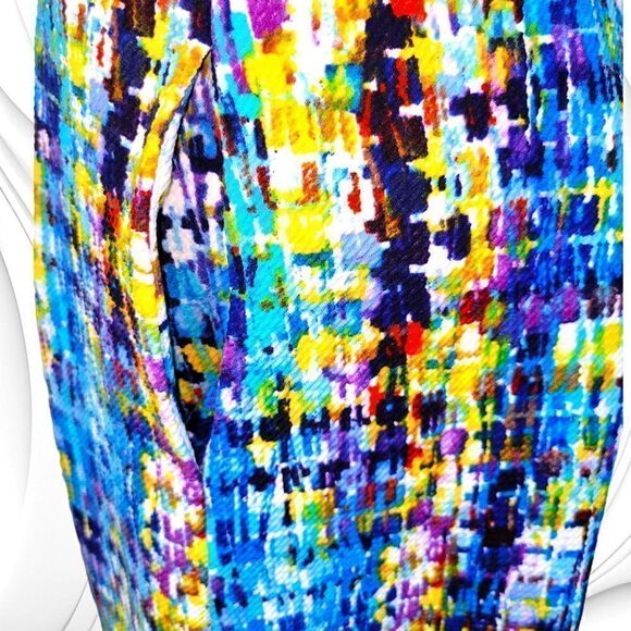 Ellen Tracy multi-color blocks sleeveless princess dress - Picture 6 of 7